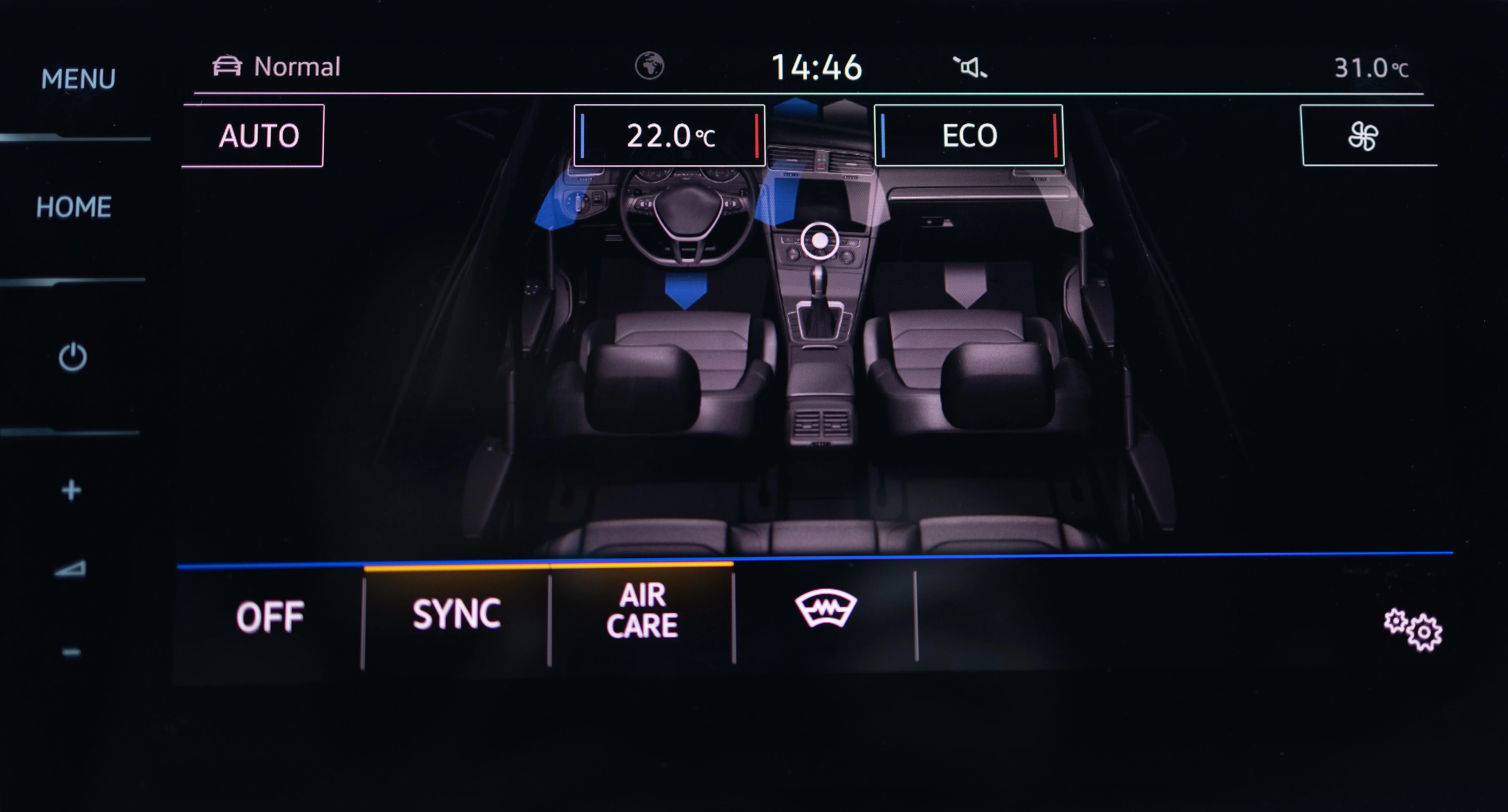 Modern Car Climate Control Display Driver Passenger Zone Climate Control Air Conditioning