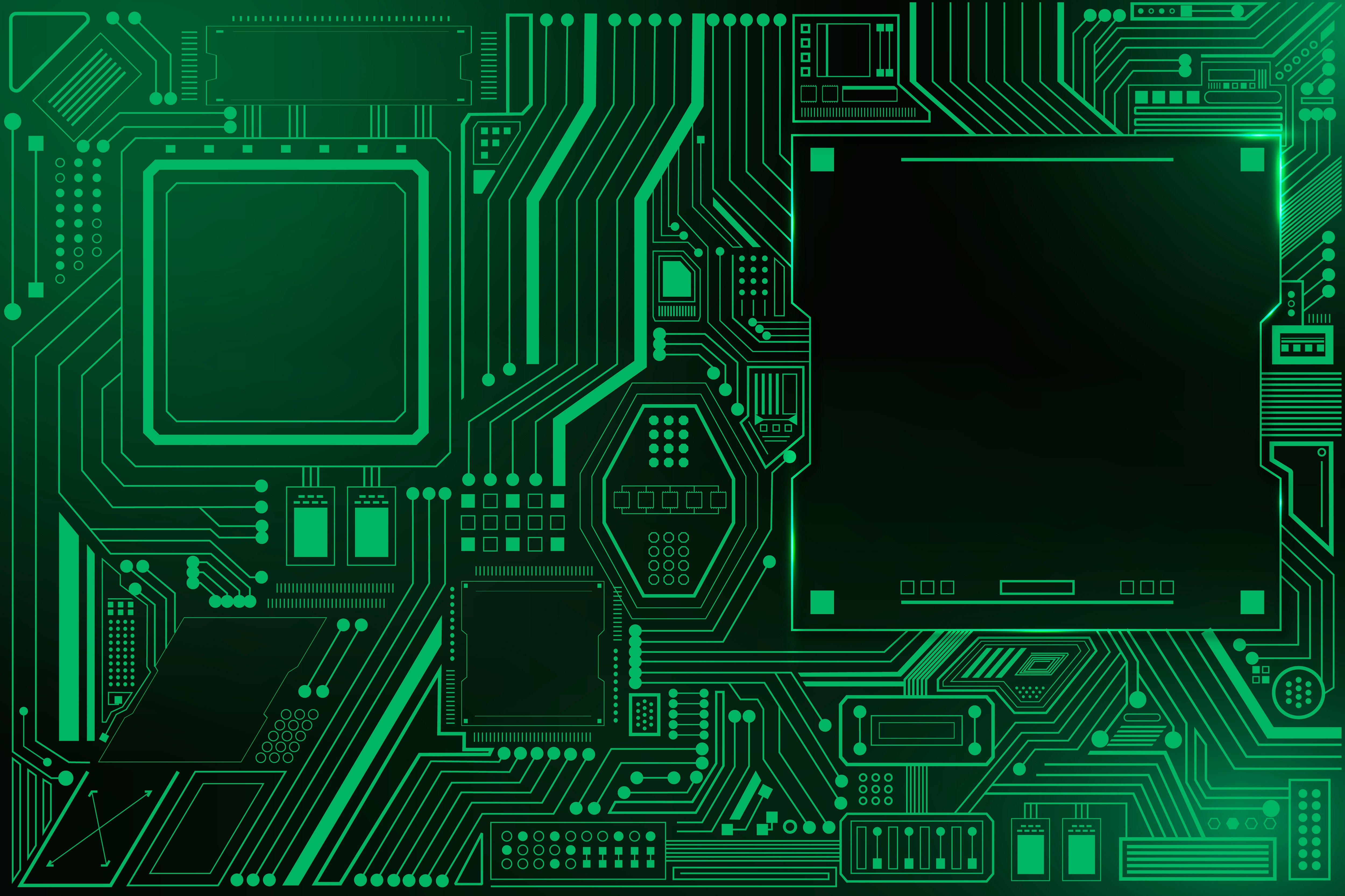Motherboard Circuit Technology Background Gradient Green